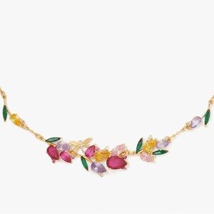 Kate Spade Greenhouse Garden Floral Necklace ~ Gemstone Flower Costume Jewelry